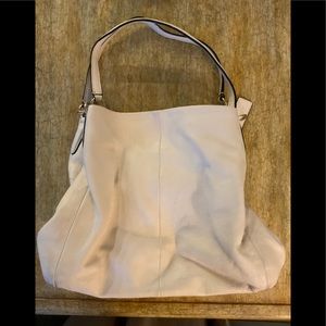 Coach ivory leather 3 pocket large handbag womens